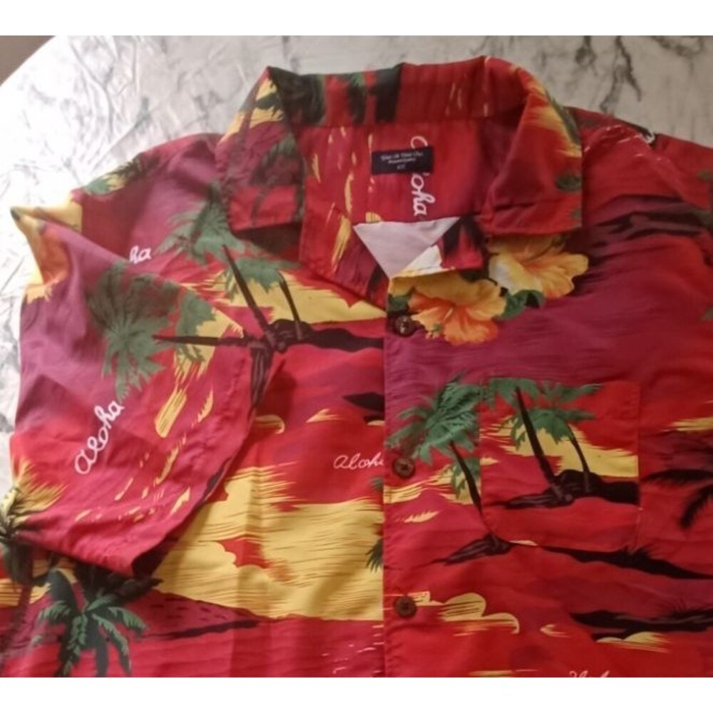 Vtg Year In Year Out Men Shirt XXL‎ Button Up Hawaiian Aloha Tropical Island Dad